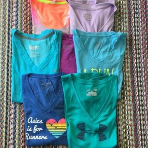 Nike, ASICS, under armour, and Reebok running tops